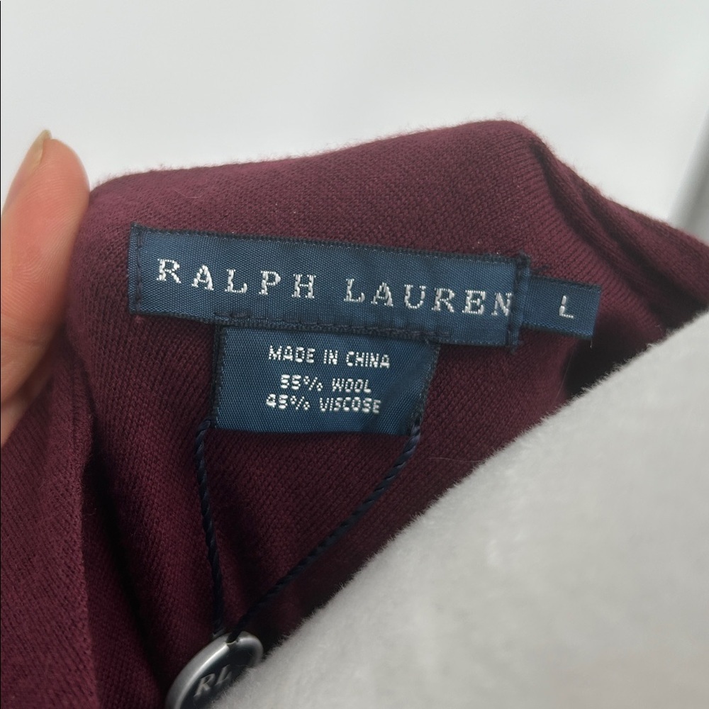 Ralph Lauren Women’s Burgundy Wool Blend Pleated Dress Size L Midi Elegant - Picture 2 of 9